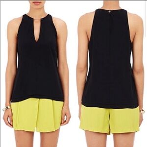 A.L.C. Keaton Size 6 Black Sleeveless Barbell Halter Tank Keyhole Top